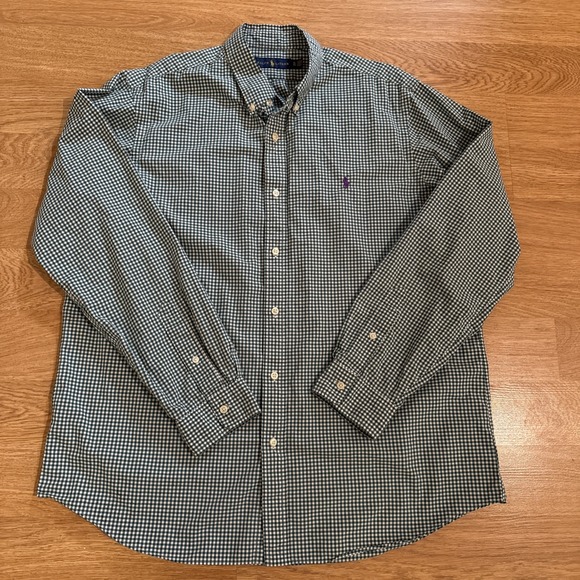 Ralph Lauren Other - Ralph Lauren Shirt Men's XL Green Gingham Plaid Purple Pony Long Sleeve‎ Preppy